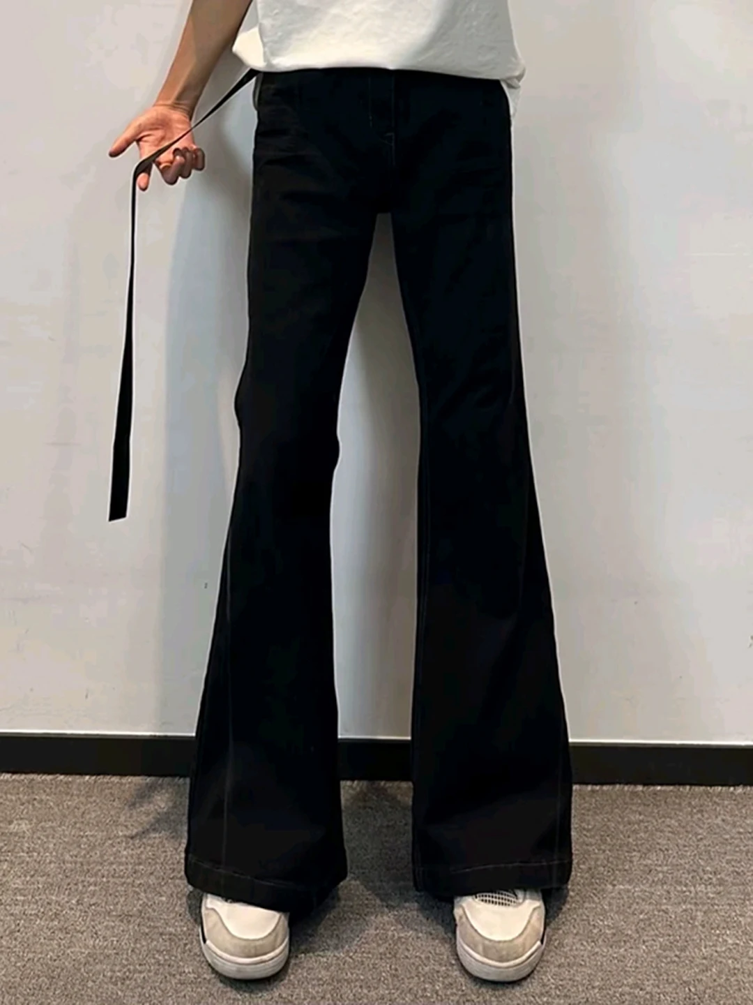 

Мужские джинсы American High Street Bla Sa с высокой талией, слегка расклешенные, удлиняющие ноги, повседневные, для осени