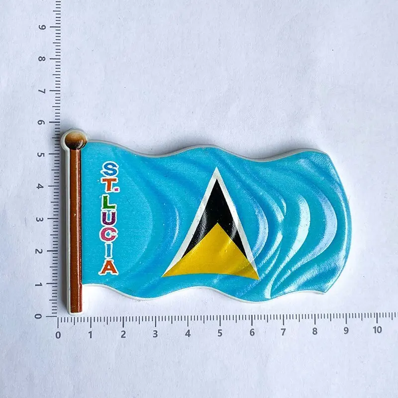 Saint Lucia 3D Resin Fridge Magnet - Decorative Kitchen & Room Magnet, Cute Refrigerator Accessory, Strong Magnets