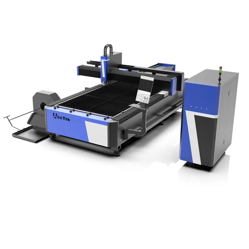 Akj1530fr Faserlaser schneider acctek cnc Maschine Faserlaser schneide maschine für Rohrrohr Metallplatte 2kw 3kw