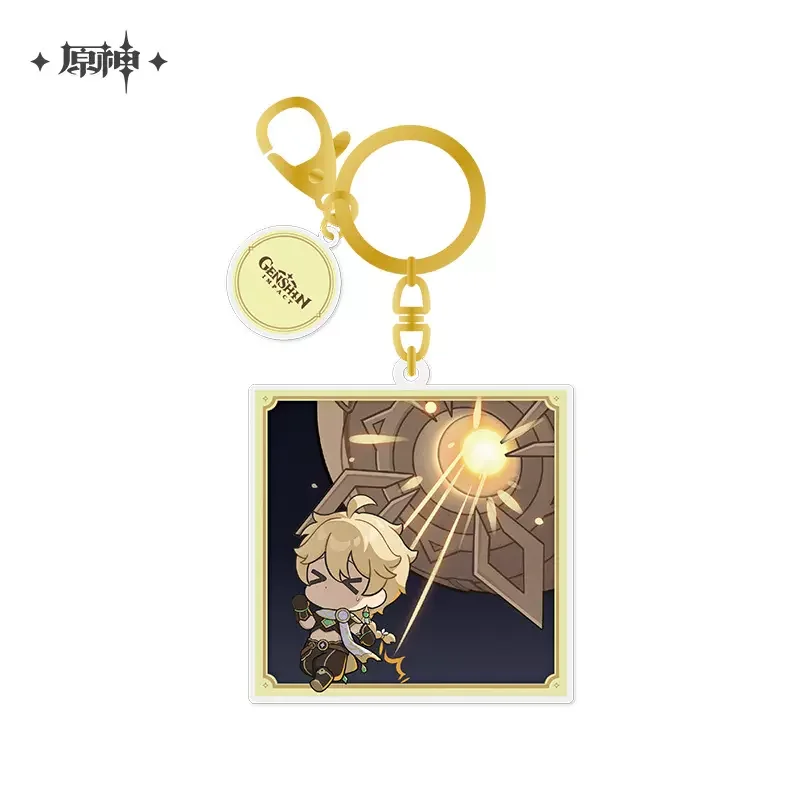 Sunsyea Genshin Impact Official Merch miHoYo Original Authentic Q Version Acrylic Keychain Pendant Aether Ruin Guard