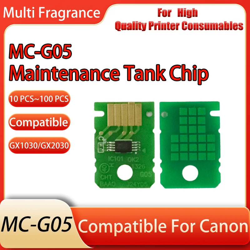 

10~100PCS MC-G05 Maintenance Tank Chip Compatible For Canon GX1030 GX2030 GX2080 IPF5100 Printer