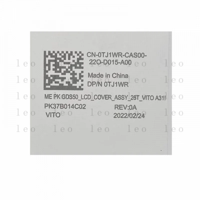 CC nuevo para Dell Alienware x15 R1 R2 cubierta trasera LCD blanca tapa superior trasera 0TJ1WR