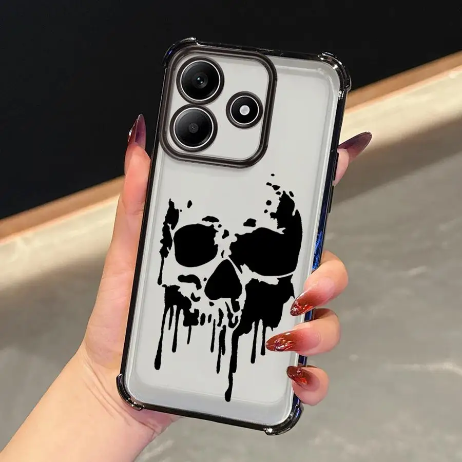 حافظة هاتف لهاتف Redmi Note 9S 10 Lite 11 12 13 10 Pro 14 Pro Plus 11s 10s غطاء ناعم جمجمة رائعة مرعبة #4