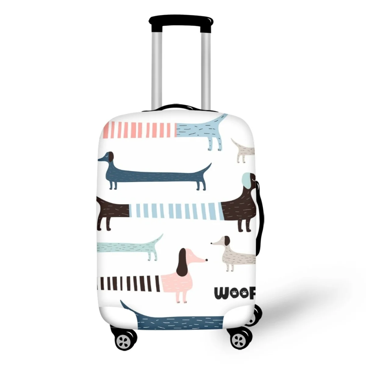 Cartoon Cute Dachshund Print Women Fashion Design Stretch Dust Cover Airplane Travel Accessories Suitcase Covers for 18-32 Inch