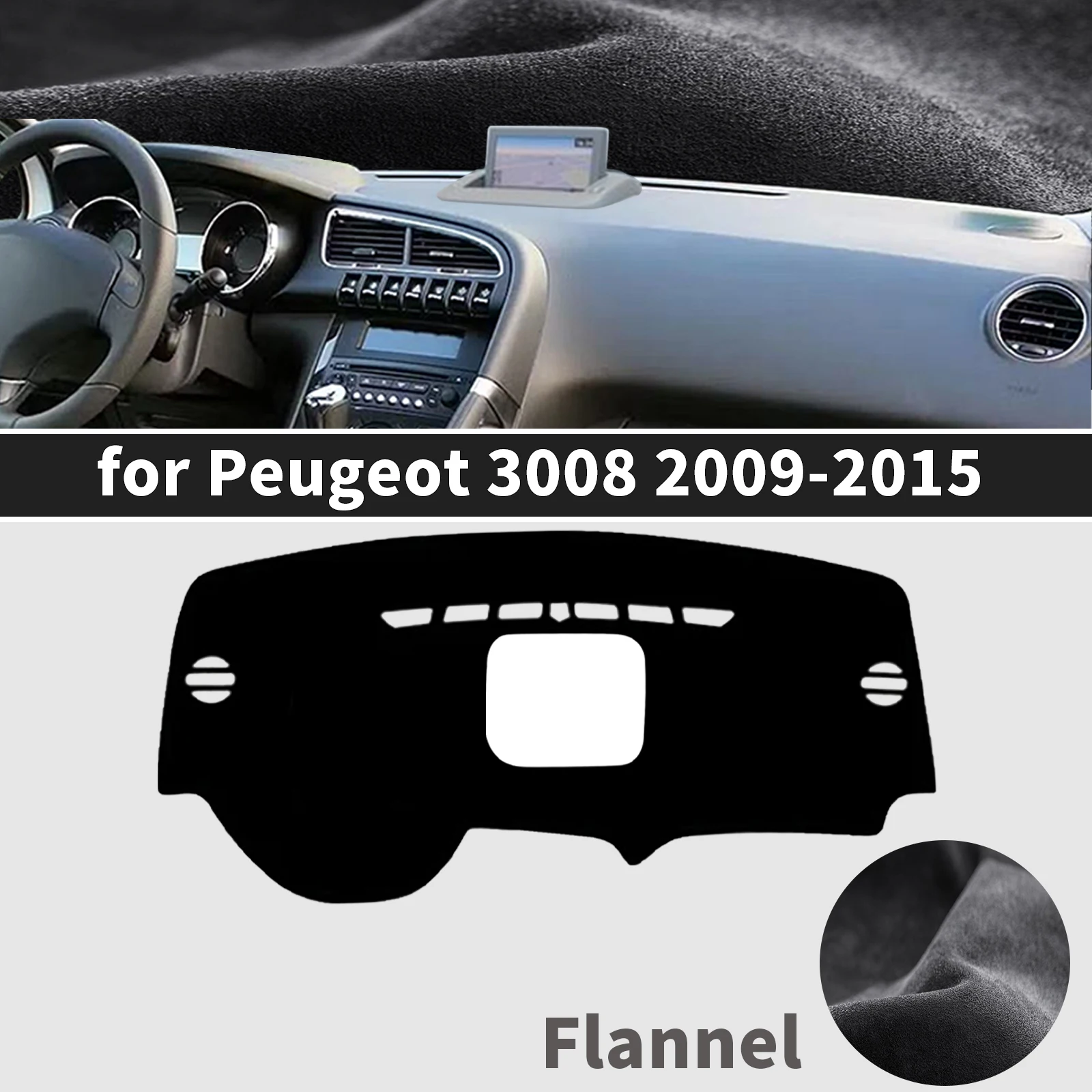 

Для Peugeot 3008 2009-2013 2014 2015: Коврик-накладка на приборную панель, солнцезащитный, противоскользящий, защитный коврик для приборной панели, аксессуары для интерьера автомобиля