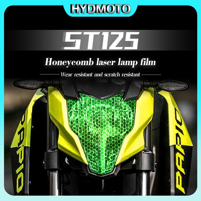 สำหรับ ST125 CFMOTO ฟิล์มไฟหน้า st125แบบรังผึ้งเลเซอร์แสงฟิล์มรมควันไฟท้ายสีดำอุปกรณ์เสริมสติกเกอร์ซ่อมแซมรอยขีดข่วน