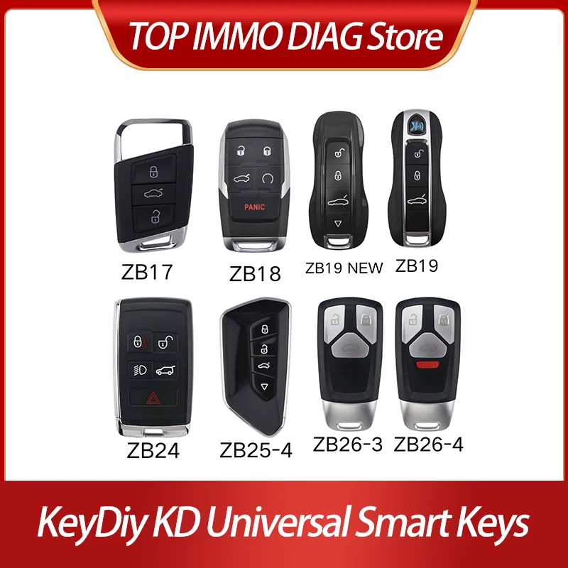 

10PCS KeyDiy Universal Keyless Smart key ZB17 ZB18 ZB19 NEW ZB19 ZB24 ZB25-4 ZB26-3 ZB26-4 ID46/47/48/49/4A KD900/KD MINI/X2/X4