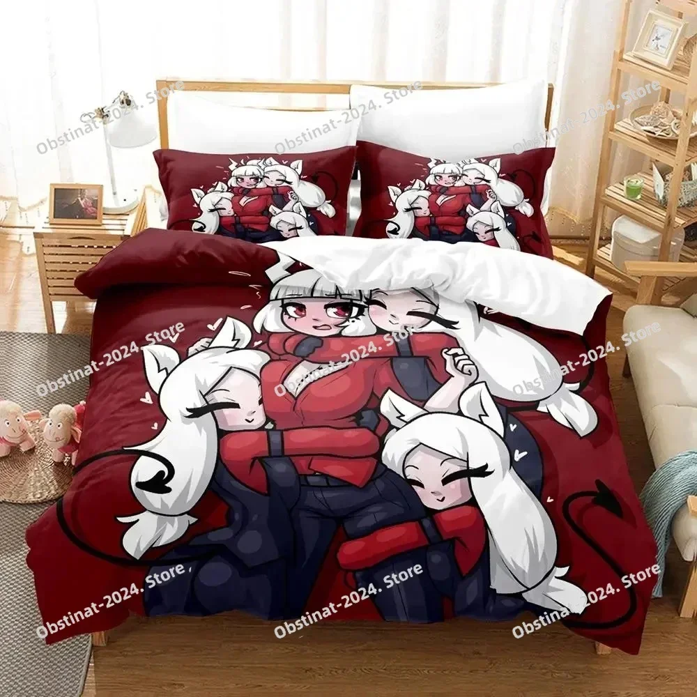 

Anime Game Helltaker Bedding Set Printed single Comforter Quilt Bed Cover Duvet Cover Pillow Case 3 Pieces Sets Kids Adult Size