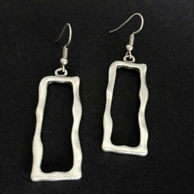 أقراط متدلية بنمط حلزوني عتيق ، مجوهرات بلون فضي ، شكل هندسي ، طراز بوهيمي عتيق ، تذكار سياحي عصري