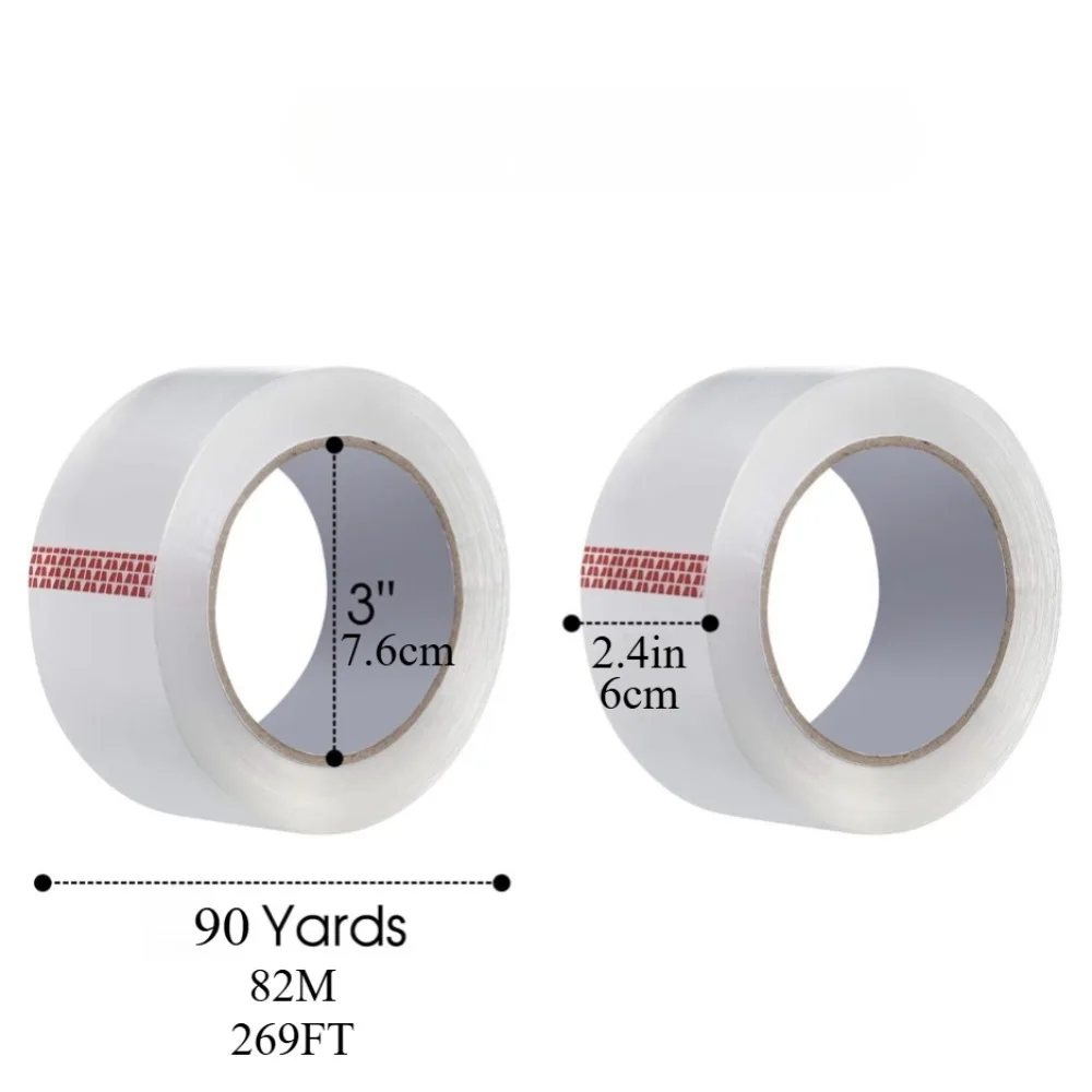 36pcs Heavy duty packaging tape single roll 2.36-inch 90 yard transparent packaging tape packaging sealing-3240 yards/2952FT