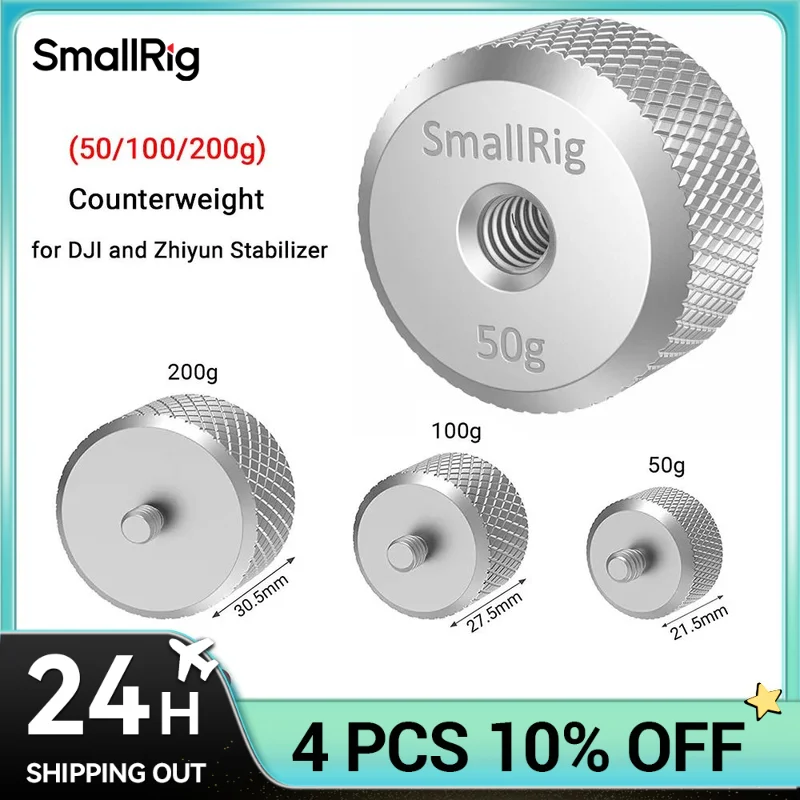 SmallRig przeciwwaga (50g) dla DJI RS 2/RSC 2/RS3/RS3 Pro dla zhiyun-tech stabilizatory Gimbal 1/4 gwint dla Video Balance 2459