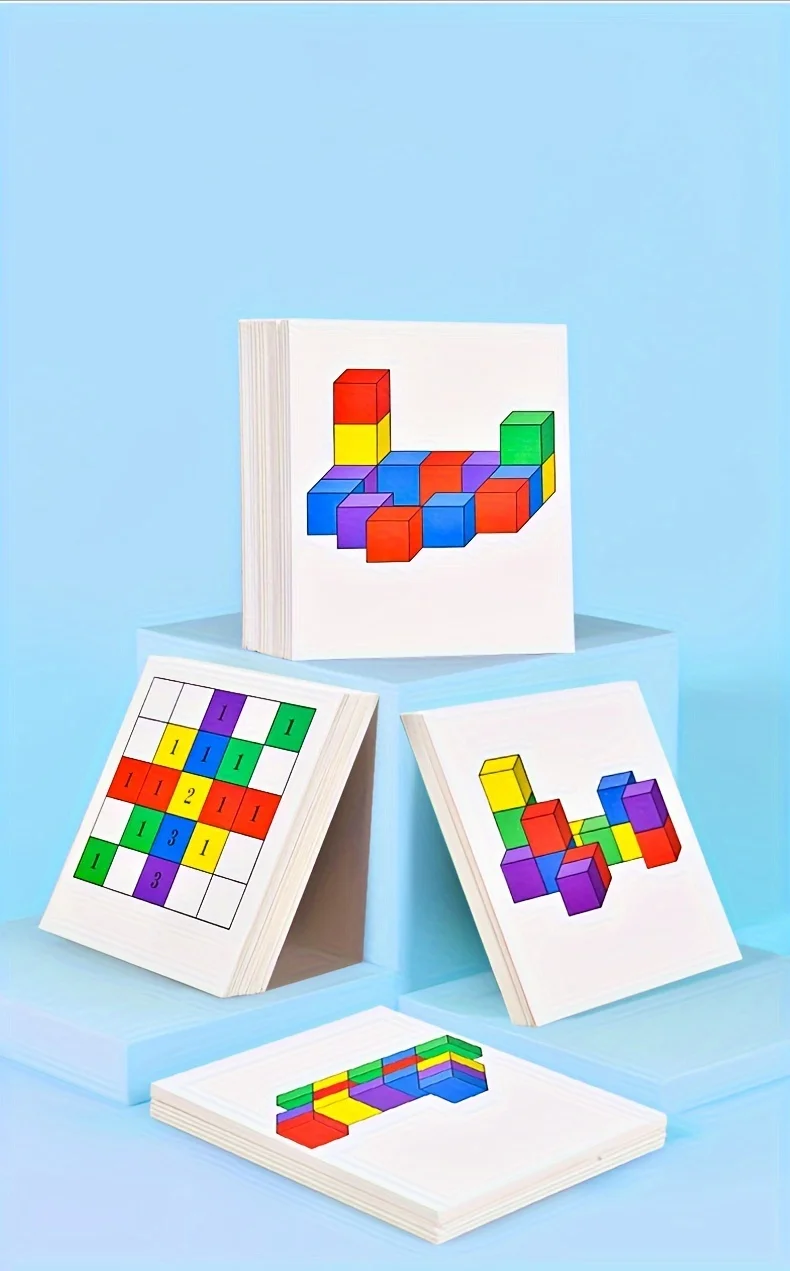 Two-player Wooden Battle Building Blocks for Training Table Games and Interactive Toys Focusing on Thinking and Logic,