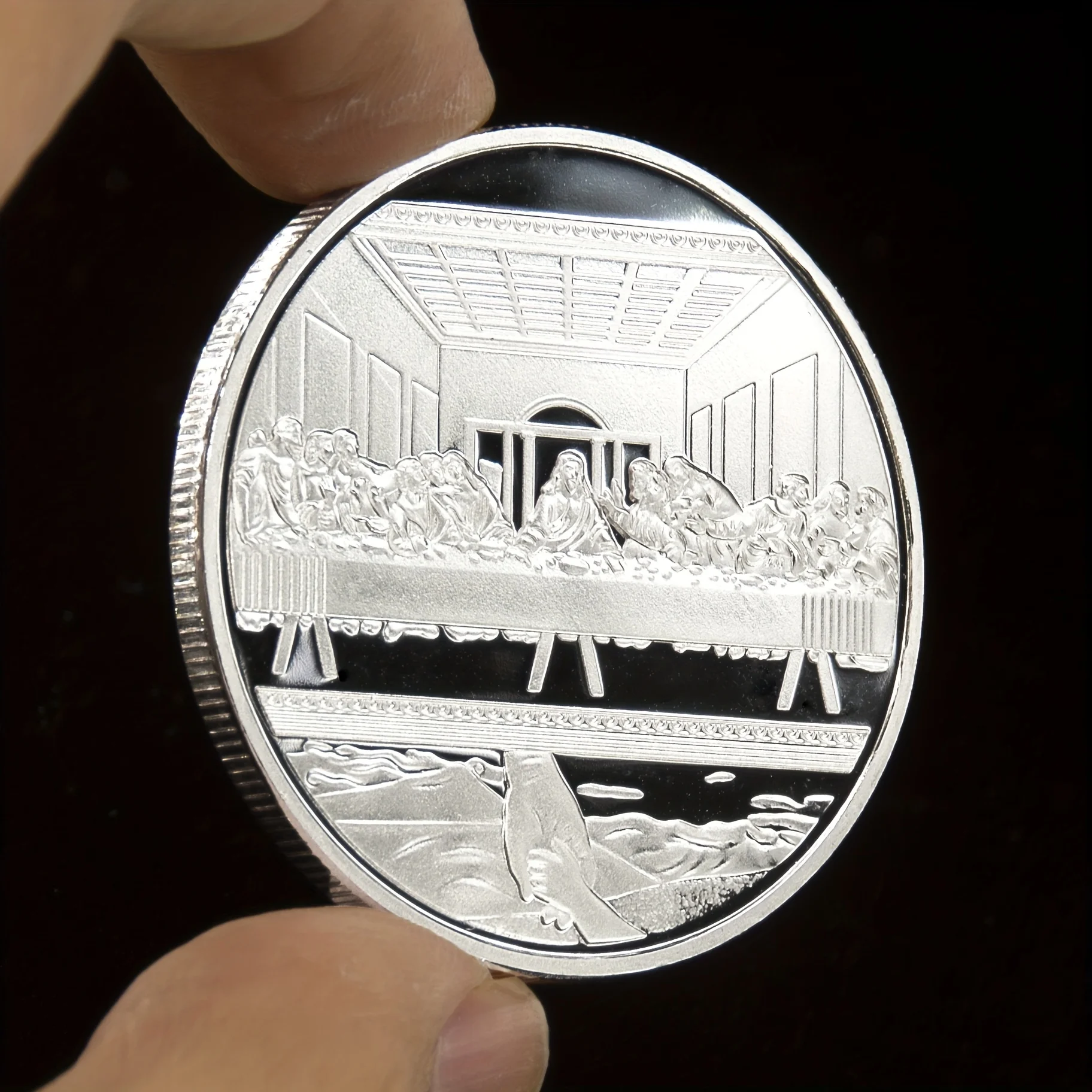 World Renowned Paintings Last Supper Commemorative Medals Jesus Handicrafts Easter Gift Collections Silver Coins