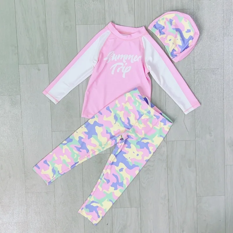 

Комплект для плавания Amber Long Sve для девочек: термокостюм из двух частей для бассейна, в комплекте шапочка, для детей среднего и старшего возраста