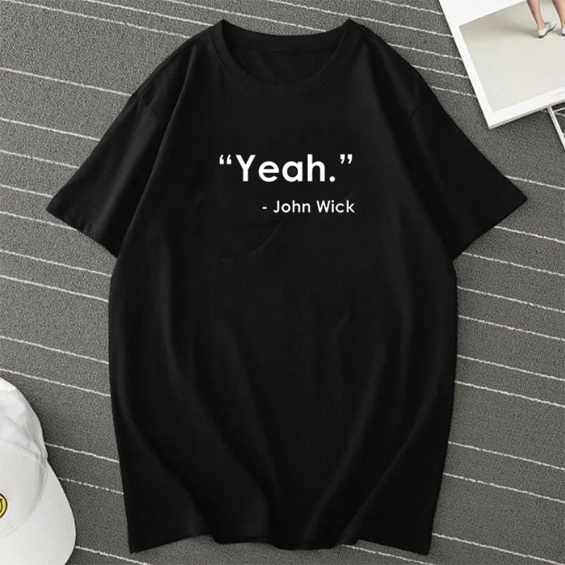 Crazy John Wick Baba Yaga Printed T Shirt for Men Fashion Streetwear T Shirts Action Movie Short Sleeve Tee Shirt Adult Tops