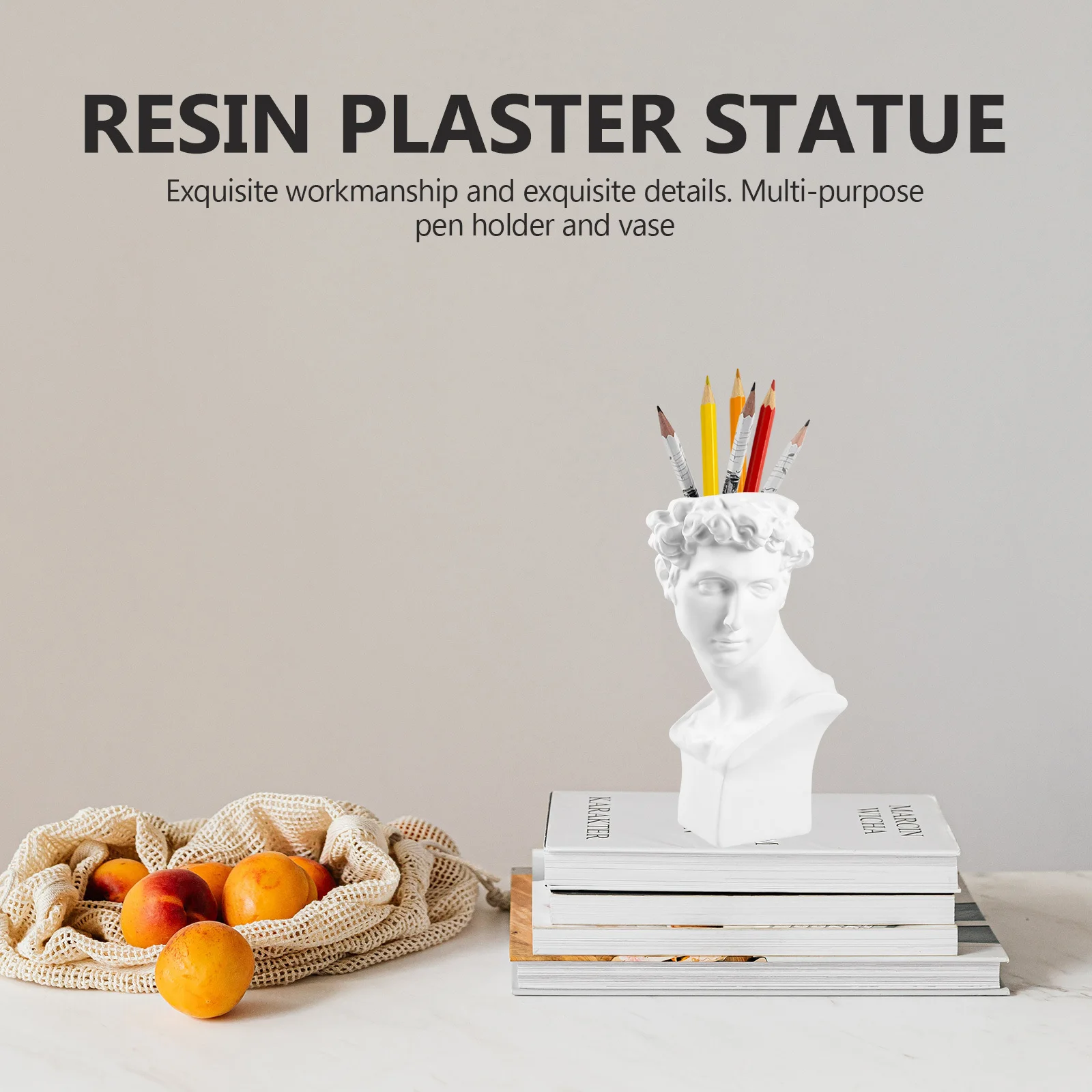 

1Pcs Resin Sculpture Vase Head Planter Imitation Plaster Succulent Container for Home Office Decor Resin Sculpture Vase
