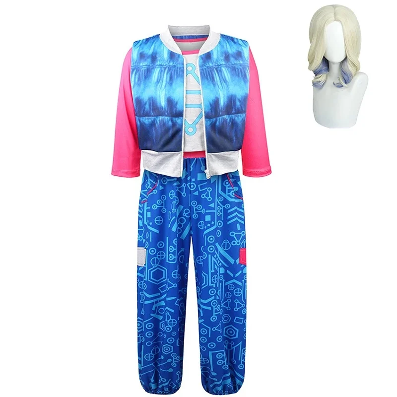 Disfraz de Cosplay de Addison de Zombies 4: Dawn of the Vampires para Niñas, Completo con Peluca, Disfraz de Carnaval, Halloween, Talla L