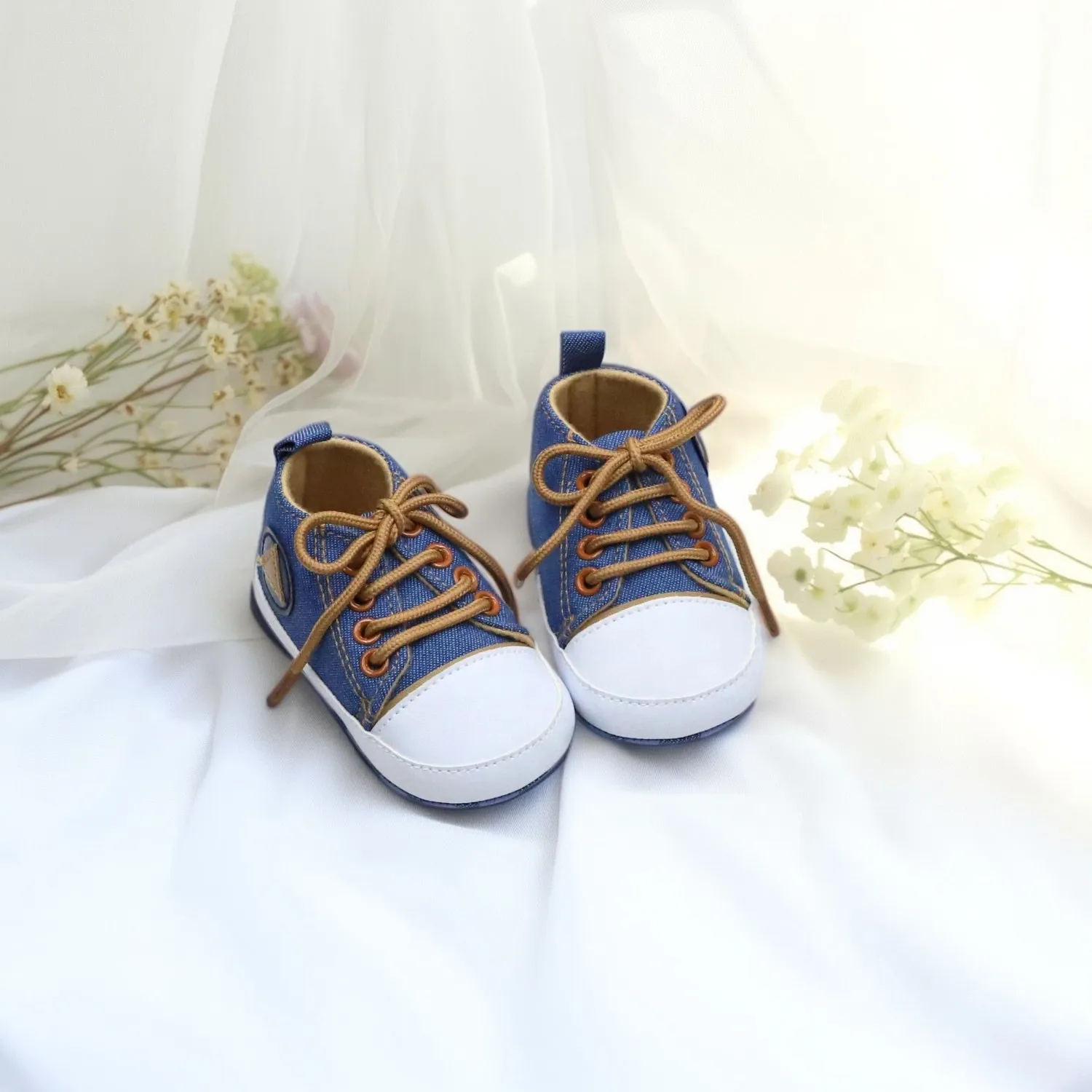 

Baby shoes canvas shoes 0-1 year old baby walking shoes 0-6-12-18 months anti slip breathable
