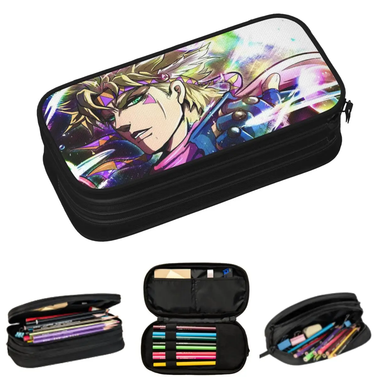 

Japan JoJos Bizarre Adventure Anime Pencil Cases for Student Gifts Pen Box Pencil Bag Big Capacity Pencil Pouch