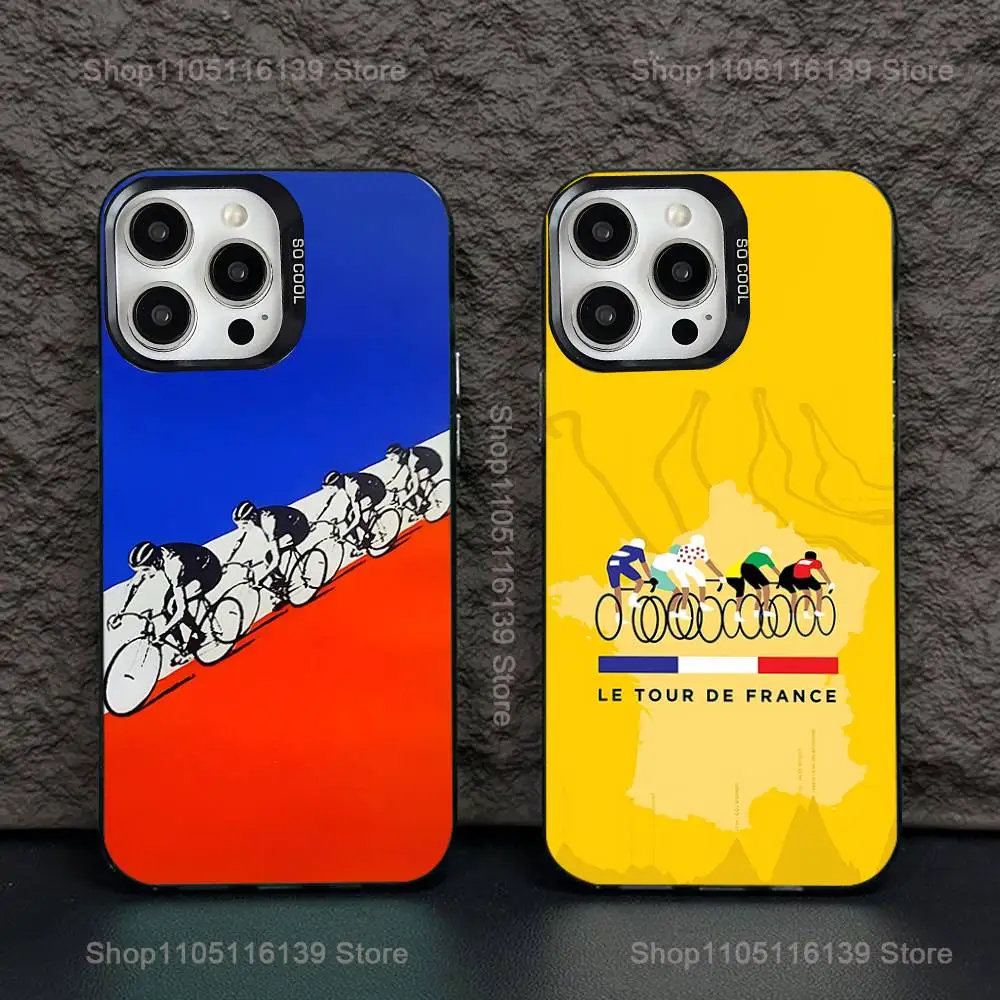

T-Tour De France Cycling Phone Case For iPhone 17,16,15,14,13,12,11,Pro,Max,Plus,E,Air,Mini Black IMD Cover