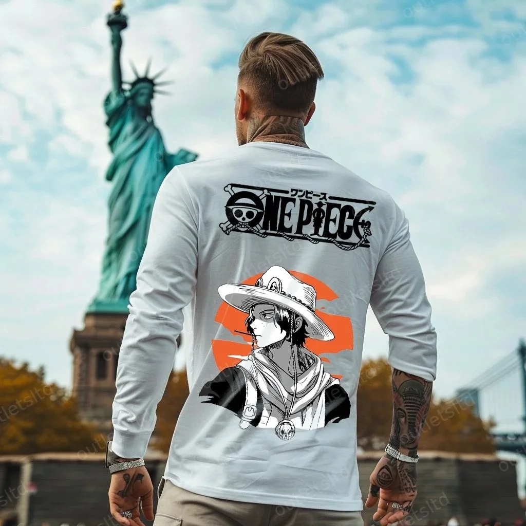

One Piece Portgas D Ace Long Sleeve,Tee,Anime Merch,Manga Shirt,Character Inspired Look,Streetwear,Hip Hop,Fan Favorite