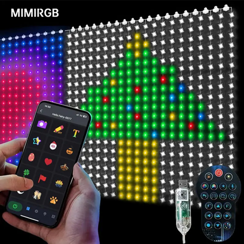 

Smart Curtain Lights String Outdoor Waterproof Garden Decoration For Garden Window Bedroom Wedding Party Christmas Lighting
