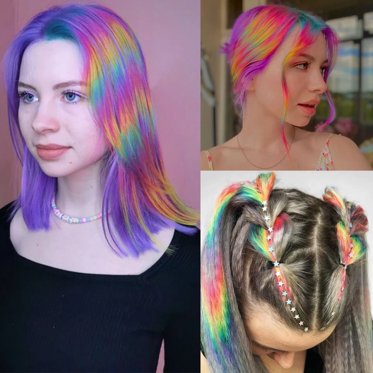 50 piezas de pelo sintético de colores de 16 pulgadas, extensión falsa colorida de plumas, recta de colores mezclados, fiesta de moda, Navidad, Año