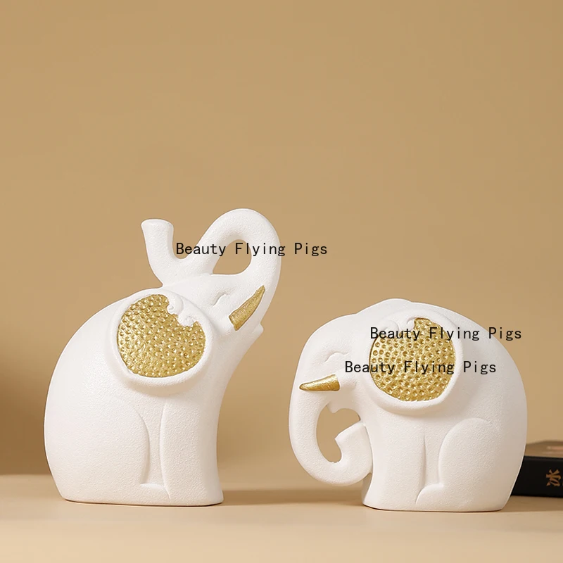 

Ceramic Elephant Ornaments High-end Light Luxury Wine Cabinet Home Living Room Desktop Healing Small Items Home Accessories