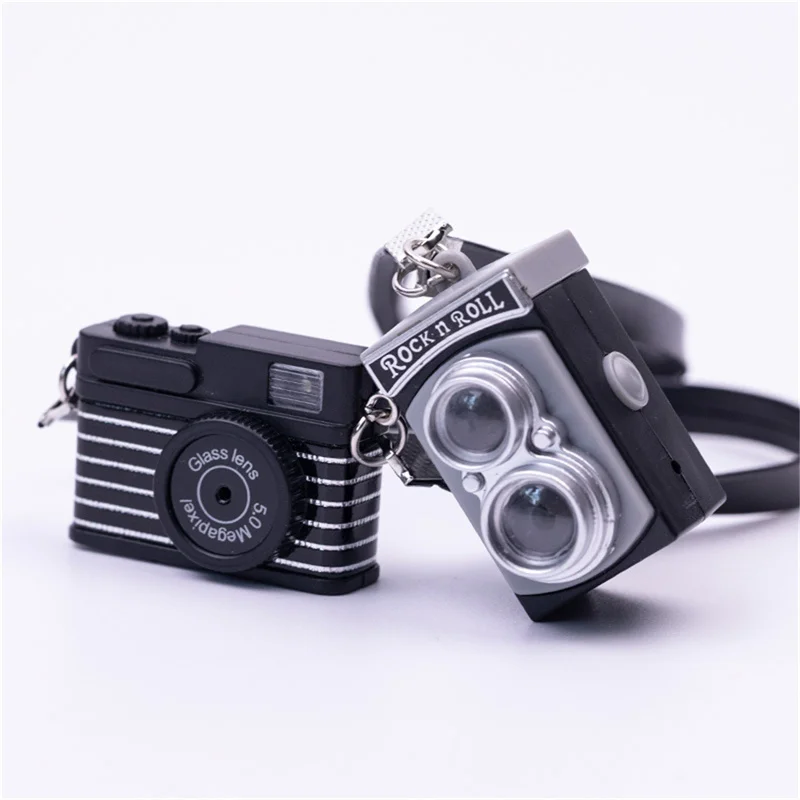 Mini Camera Keychain Car Key Chain Key Ring LED Flashlight Colorful Kaca Key