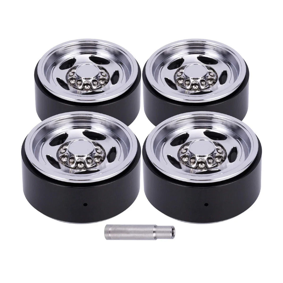 Aluminum 1.9 Vintage Beadlock Wheel Hub Rim for 1/10 RC Crawler Car SCX10 Wraith TRX4 Capra VS4-10 Red Cat LCG Chassis Tires