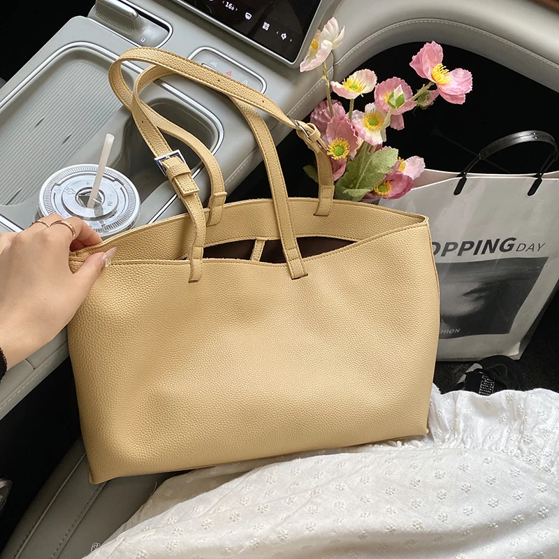 

Women's Large Capacity Tote Bag Soft PU Leather Single-shoulder Bag 2026 New Commuting Shoulder Bag Handbags and Purses