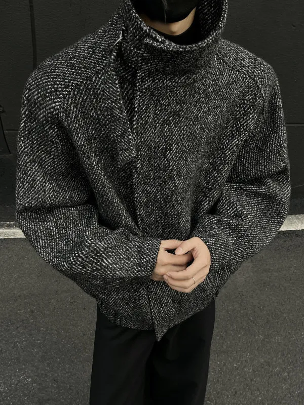 

TANGZ Studio Men's Thiened Flannel Windproof High Collar ort Loose Winter Coat Korean Sle Faionable Outerwear