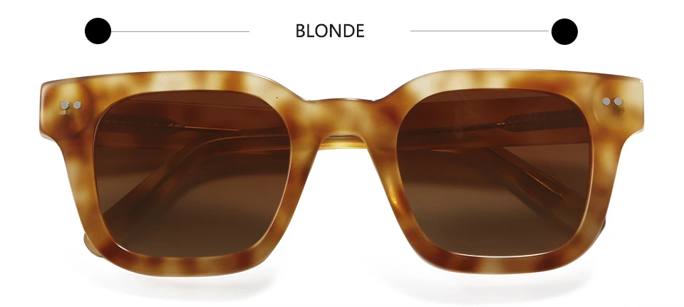 Chim 004 Designer-Sonnenbrille aus schwarzem Acetat, große polarisierte quadratische Fassung für Damen und Herren, flache UV400-Schutzgläser – Detail 2
