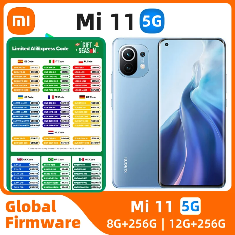 Xiaomi Mi 11 Android 5G Unlocked 6.81 inch 12GB RAM 256GB ROM Snapdragon 888 All Colours in Good Condition used phone