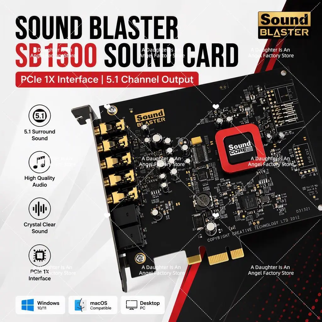 USED for 1pcs Z-series SB1500 Headphone Amplifier with Optical Dolby DTS HiFi 5.1 Sound Card 90% New