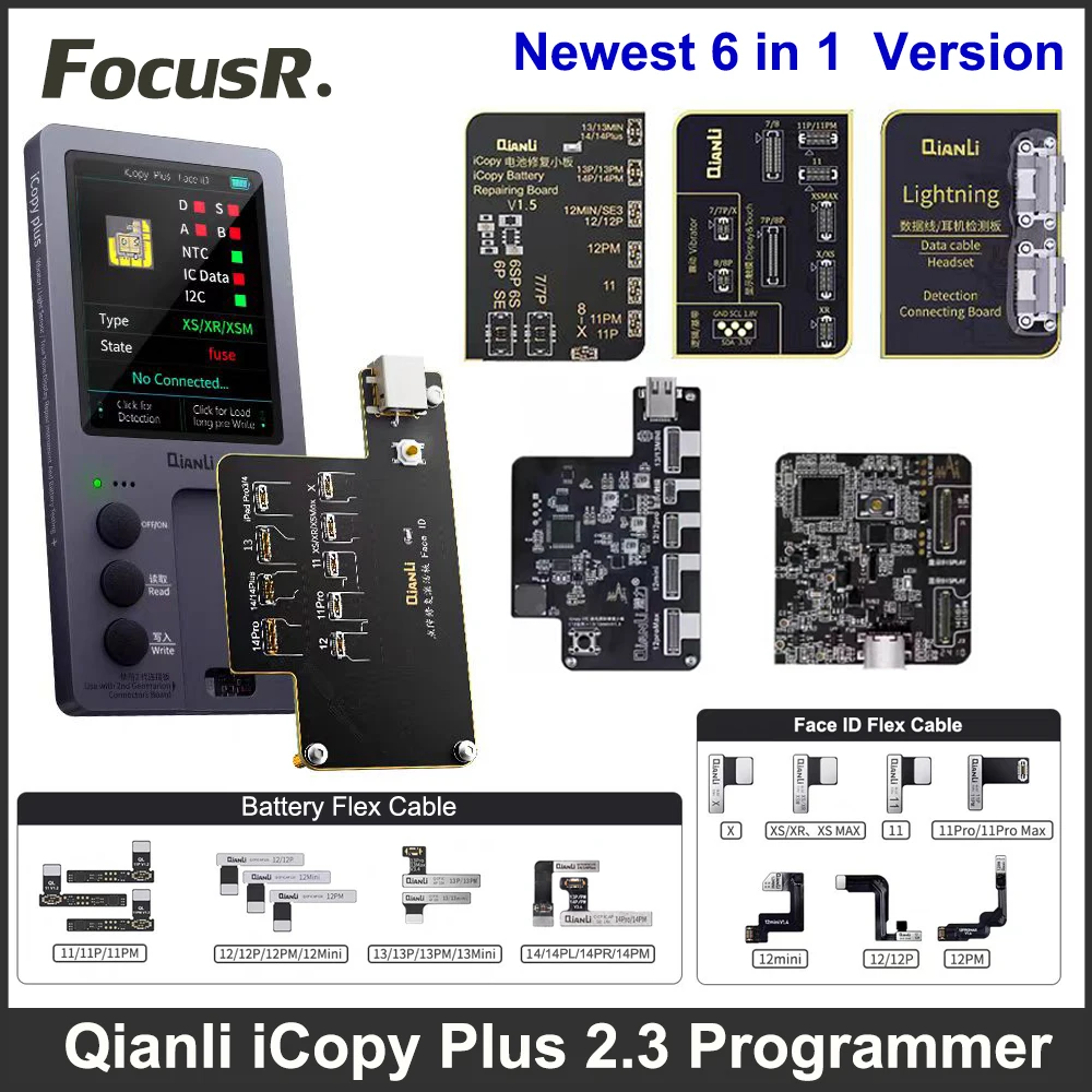 

Qianli iCopy Plus 2.3 EEPROM Programmer for iPhone X To 14 Pro Max LCD Battery Face ID No Soldering Dot Matrix Repair Flex Cable