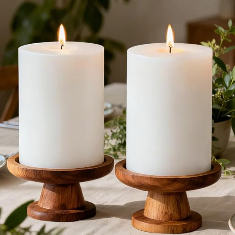 

Inch White Pillar Candles 2 Packs 300-Hours Long Burning Time Totally Unscented Large White Candles for Mantel Decor Home Holid