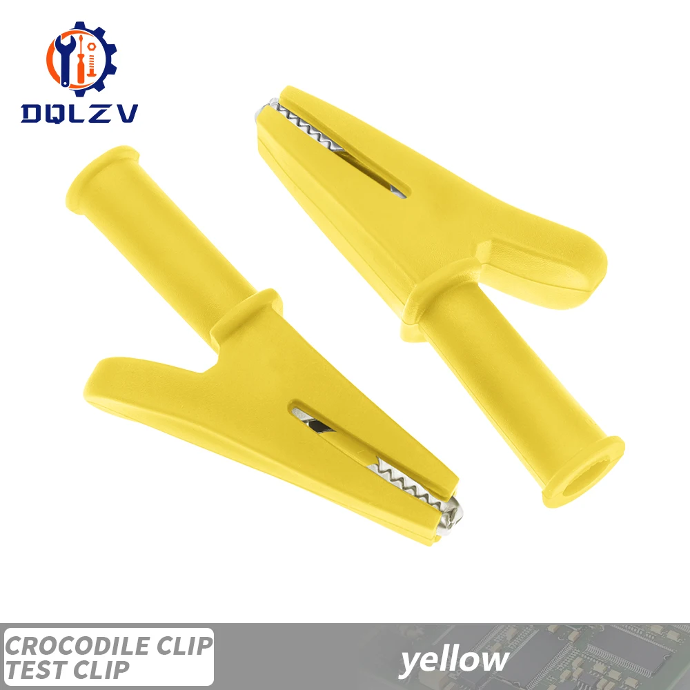 5PCS 30A 1000V Kunststoff Öffnung 10MM Runde Griff Krokodil Test Adapter Clip Sonde Stift Test Alligator 4mm Bananen Stecker Isoliert
