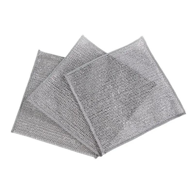 Magic Cleaning Cloth Thickened Sided Metal Steel Wire Rags Kitchen Dish Pot Washdishing Cloth Towel Clean Tools