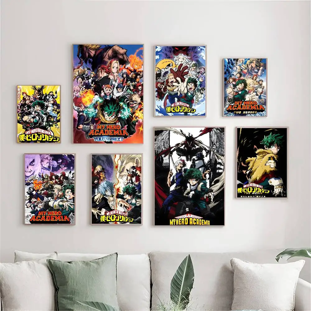 Anime Midoriya Izuku My Hero Academia Cool  and Posters Waterproof Paper Sticker Coffee House Bar Posters Wall Stickers