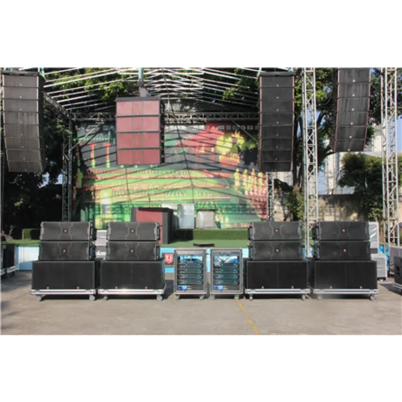 Single 12-inch Three-Way Waterproof Line Array Speaker, Premium Wooden Audio System for Church and Outdoor Concert Stages - view 4