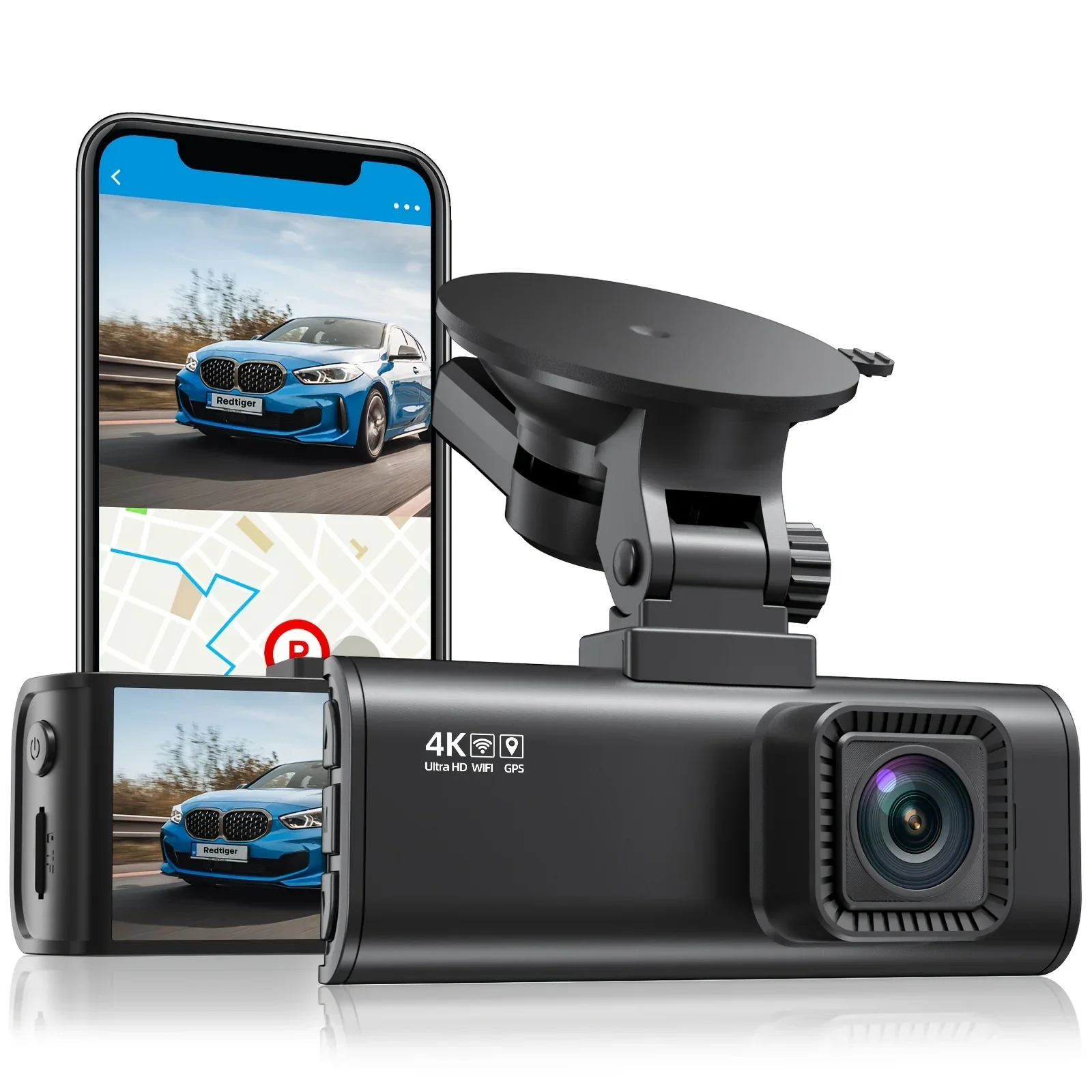 Redtiger F7NS wifi car dash cam night vision car dvr dash cam video recorder 4k dash cam