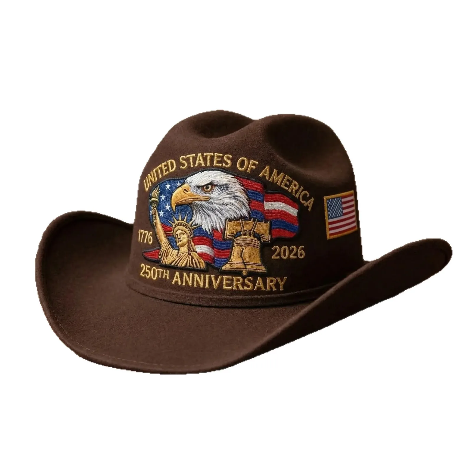 250th Anniversary Patriotic Cowgirl Hat for Women Men Kids Wide Brim Jazz Hat Vintage Western for Celebration view 5