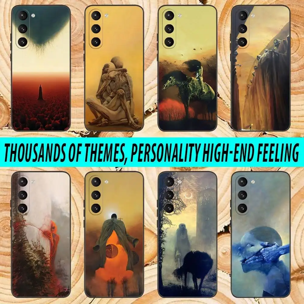 

Z-Zdzislaw B-Beksinski Art Phone Case For Samsung Galaxy A 91,80,73,72,71,53,52,51,22,5G Soft Black Cover