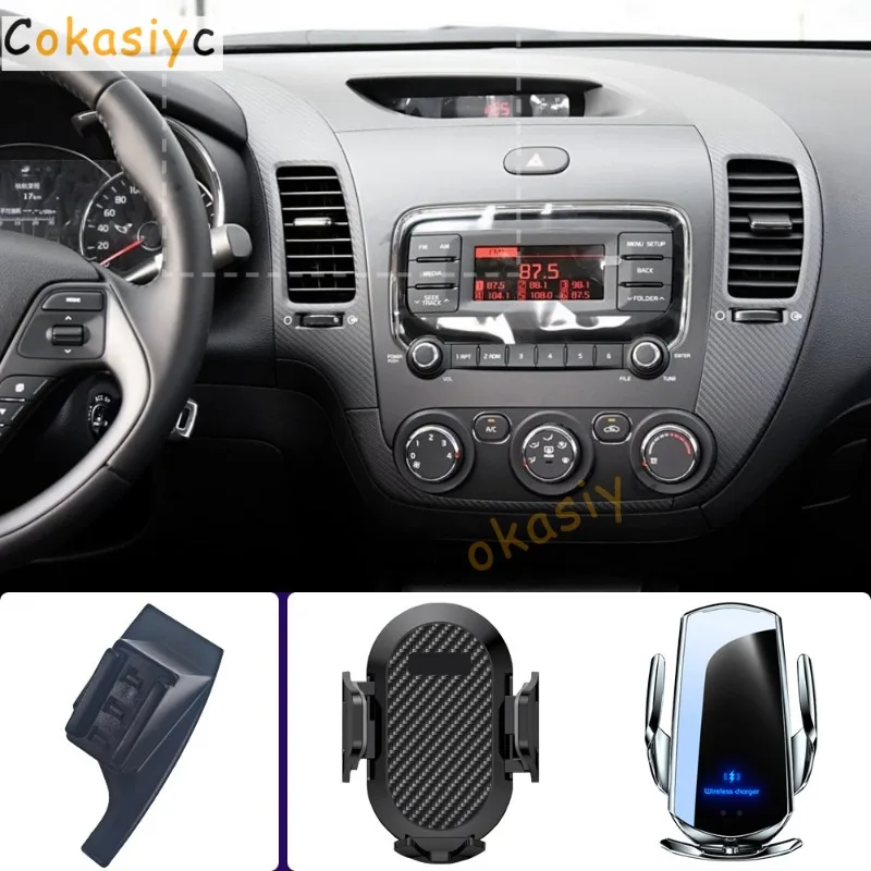 Suporte de Telefone para Carro para KIA K3 2013 2014 2015 2016 2017, Suporte de Celular com Carregamento Sem Fio, Acessórios de Base Fixa Especial