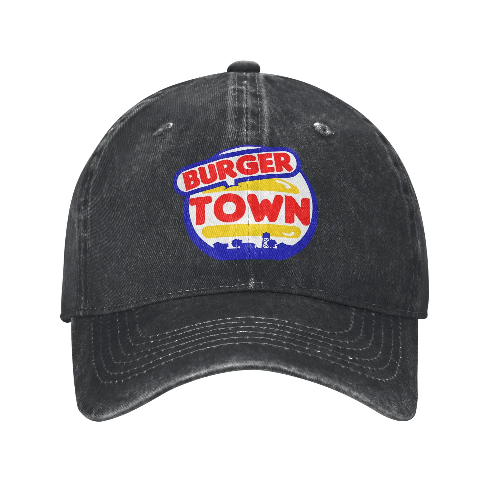Burger Town Best Selling Fashion Baseball Cap  Classic Summer Cap  Pool Party Summer Cap