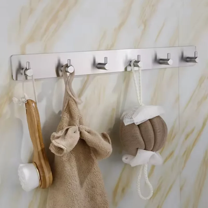 Ganchos Autoadhesivos de Acero Inoxidable 3M, Gancho Adhesivo para Pared y Puerta, Toallero Antioxidante, Perchero para Ropa y Toallas