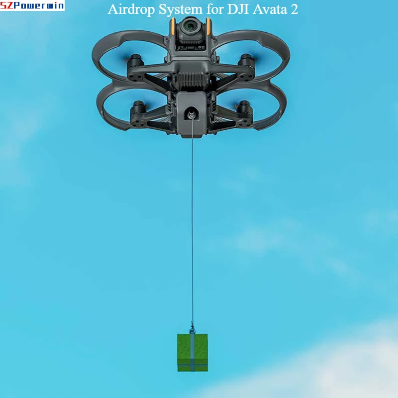 Powerwin-dji avata 2用のエアドロップシステム,ドローンアクセサリー,スローワー,ペイロード,ドローン,輸送装置,12km
