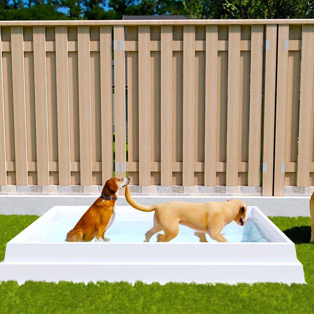 All-season Use Patio Bakyard 2m 8ft Fibegrlass Pet Swimming Pool Shower Wash Pet Dog Bath Tub Dog Splash Pool for Dog