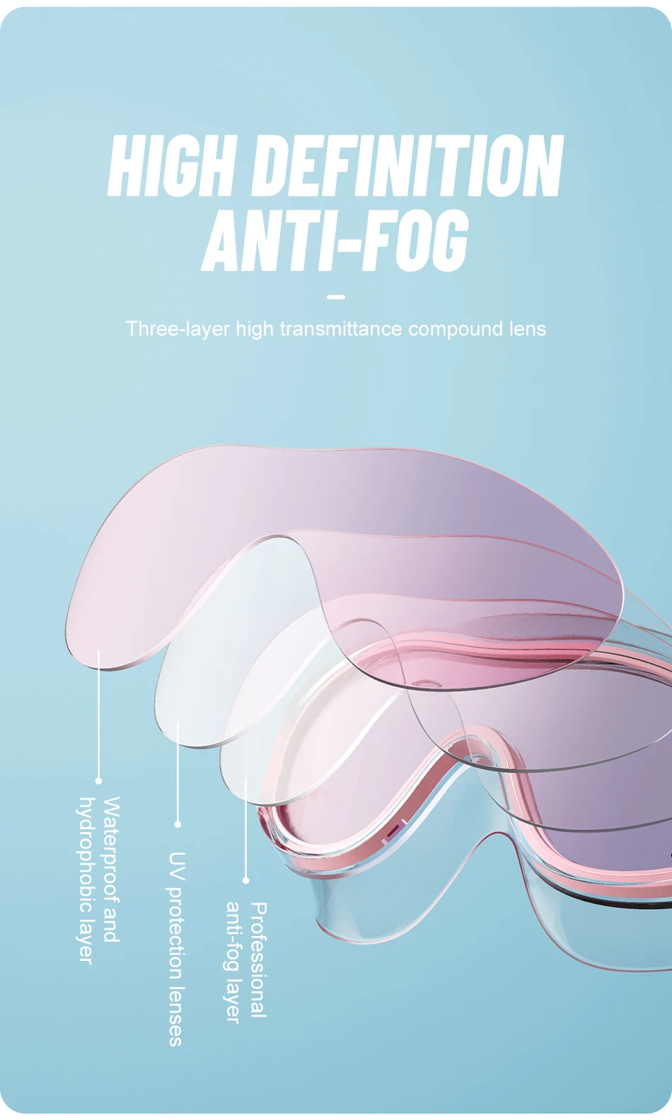 Großen Rahmen Professionelle Schwimmen Wasserdichte Food Grade Silikon Gläser Schwimmen Brillen Anti-Fog UV Erwachsene Männer Frauen Taucherbrille – Detail 3